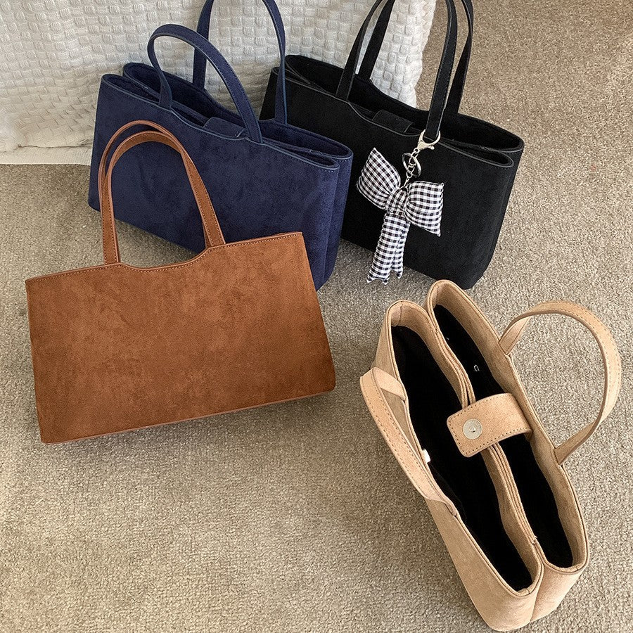 Elegant High-end Large-capacity Suede Bag For Womens Everyday Commutes