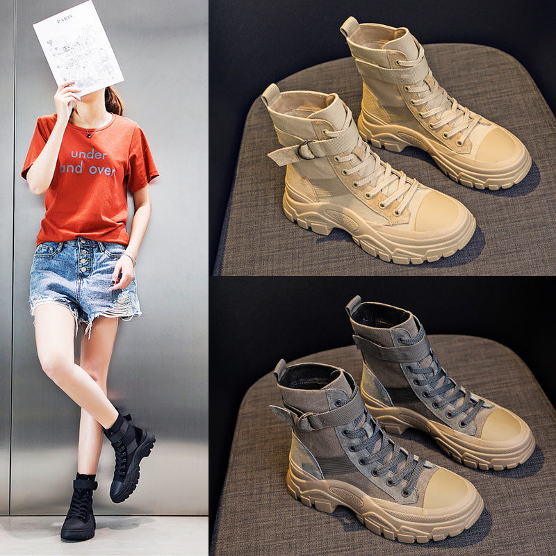 Women Summer New Three-color Net Red Motorcycle Boots