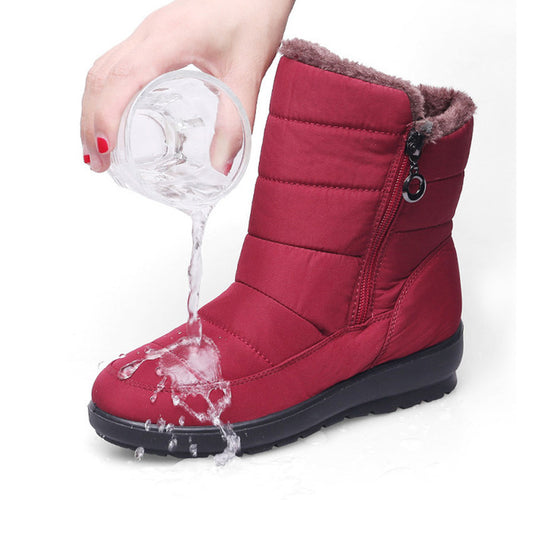 Autumn And Winter Mid Boots Plus Velvet To Keep Warm