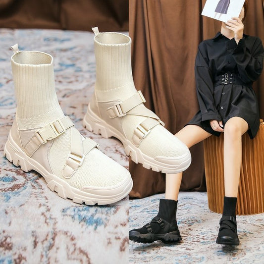 Korean Version Of The Thick-soled Sports Sock Boots Elastic Boots