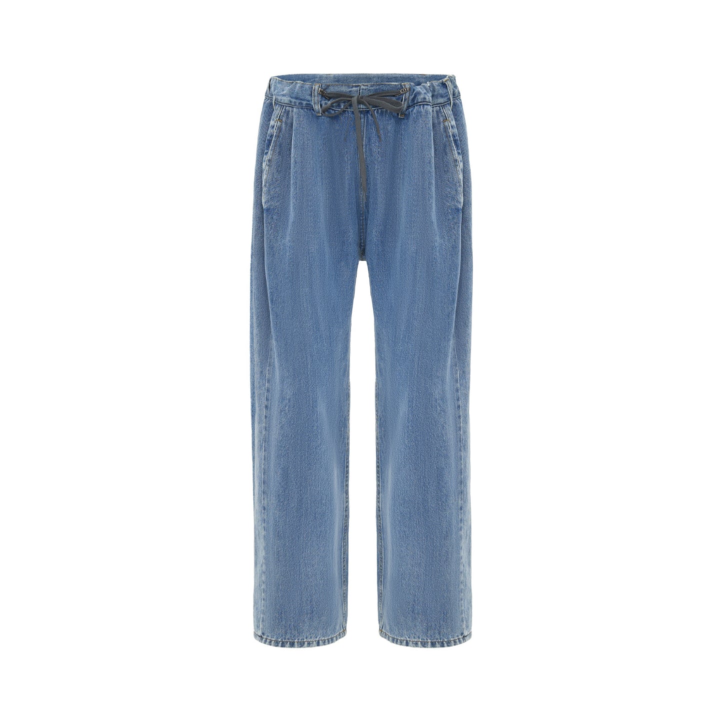 Loose Washed-out Straight High Waist Jeans For Women
