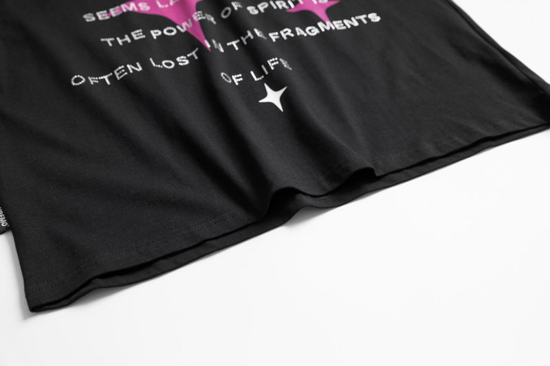 Loose XINGX Printed Letter Rhinestone Short Sleeve