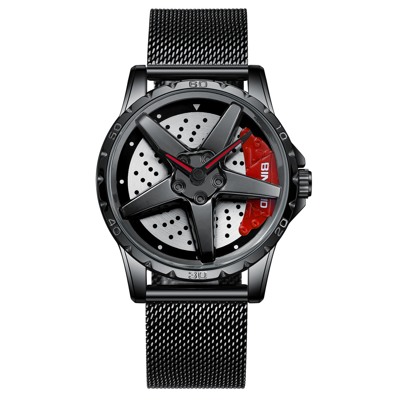 Motorcycle Engine Brake Caliper Watch For Men, Car Wheel Hub Dial