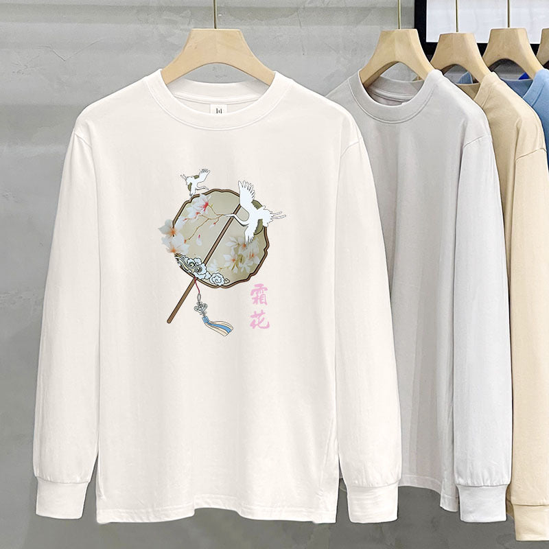 230g Heavy Cotton Long-sleeved T-shirt For Women