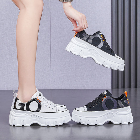 Fashion Thick Bottom Breathable Height Increasing Women's Shoes