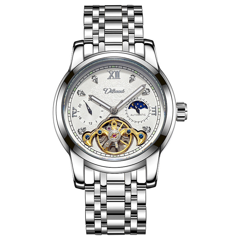 Luminous Sun Moon Star Function Men's Mechanical Watch