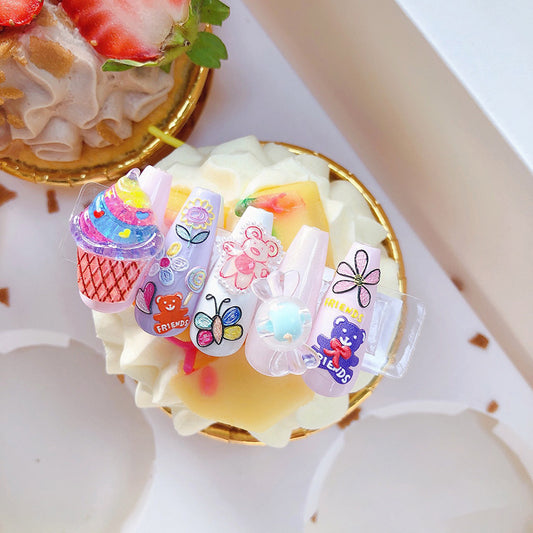 Simple And Cute 5D Adhesive Embossed Nail Stickers