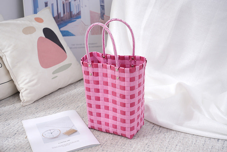 Women's Fashion Diagonal Basket Woven Bag