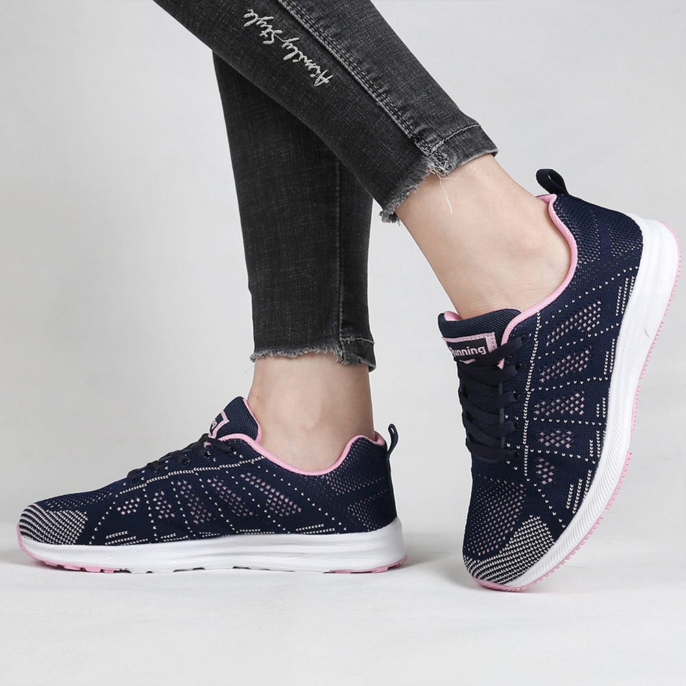 Sorte Hvide Sneakers Til Kvinder Med Snøre Løbesko Gåsko