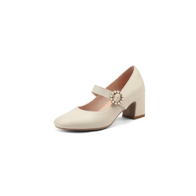 Medium Heel Mary Jane Shoes Retro Small Size 31 High Heels 32 Large Size Shoes