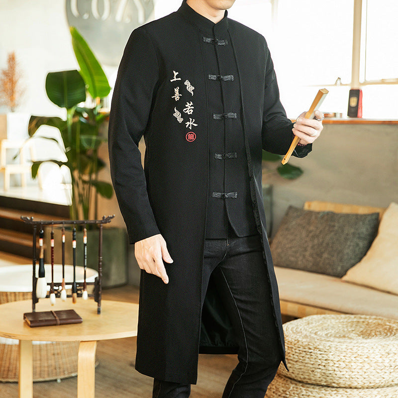 Linen Embroidery Autumn Fake Two Sets Of Long Sleeves