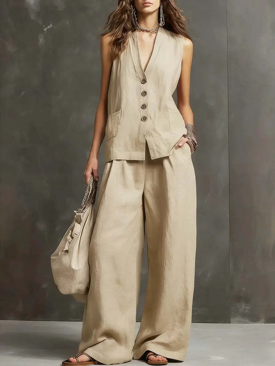Seasonal Laid-back Linen Suit