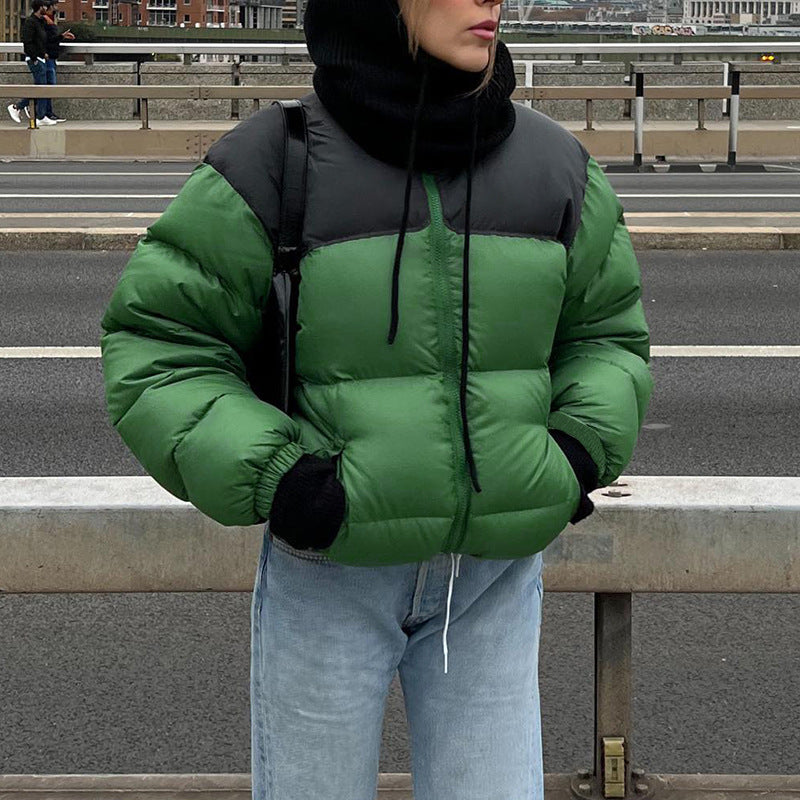 Women's Jacket Tide Contrast Color Cotton Clothing