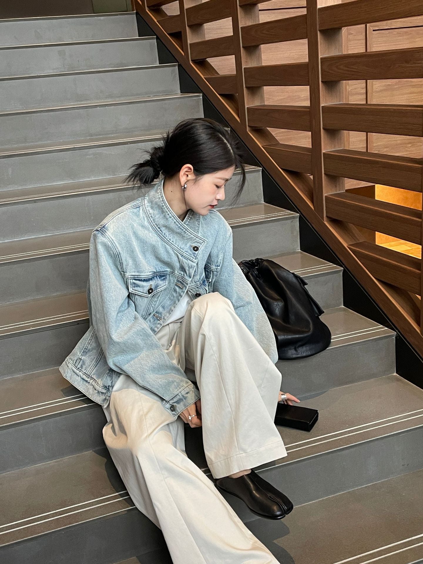 Loose All-match High Waist Commuter Straight-leg Trousers