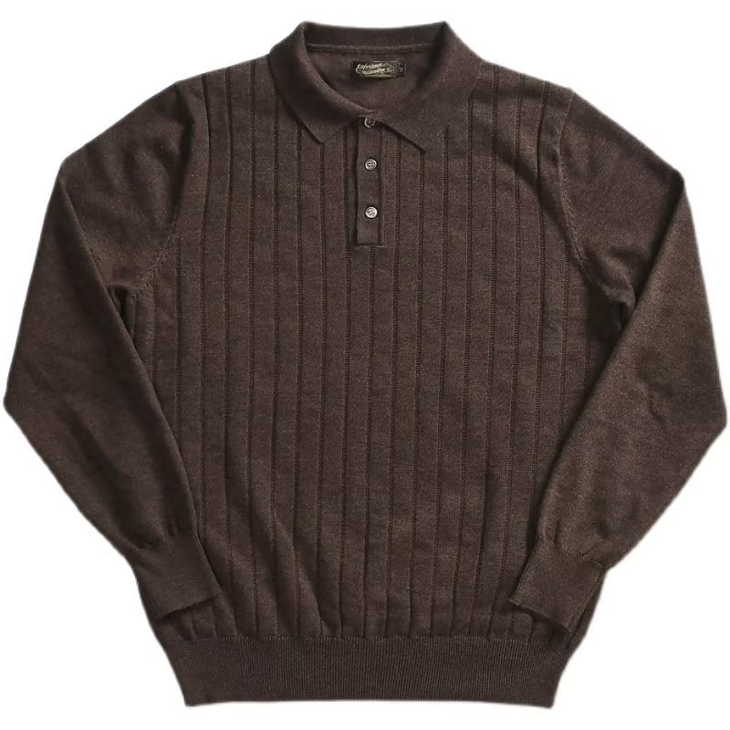 Lapel Long Sleeve Polo Shirt Casual Sweater