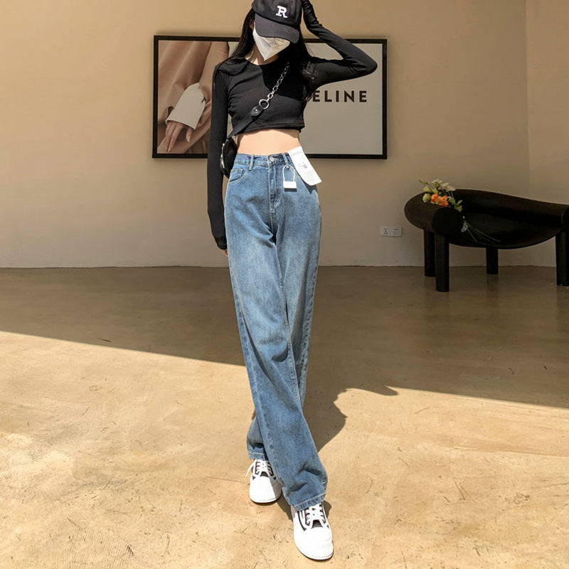 Plus Size Brede Ben Jeans til Kvinder Efterår og Vinter