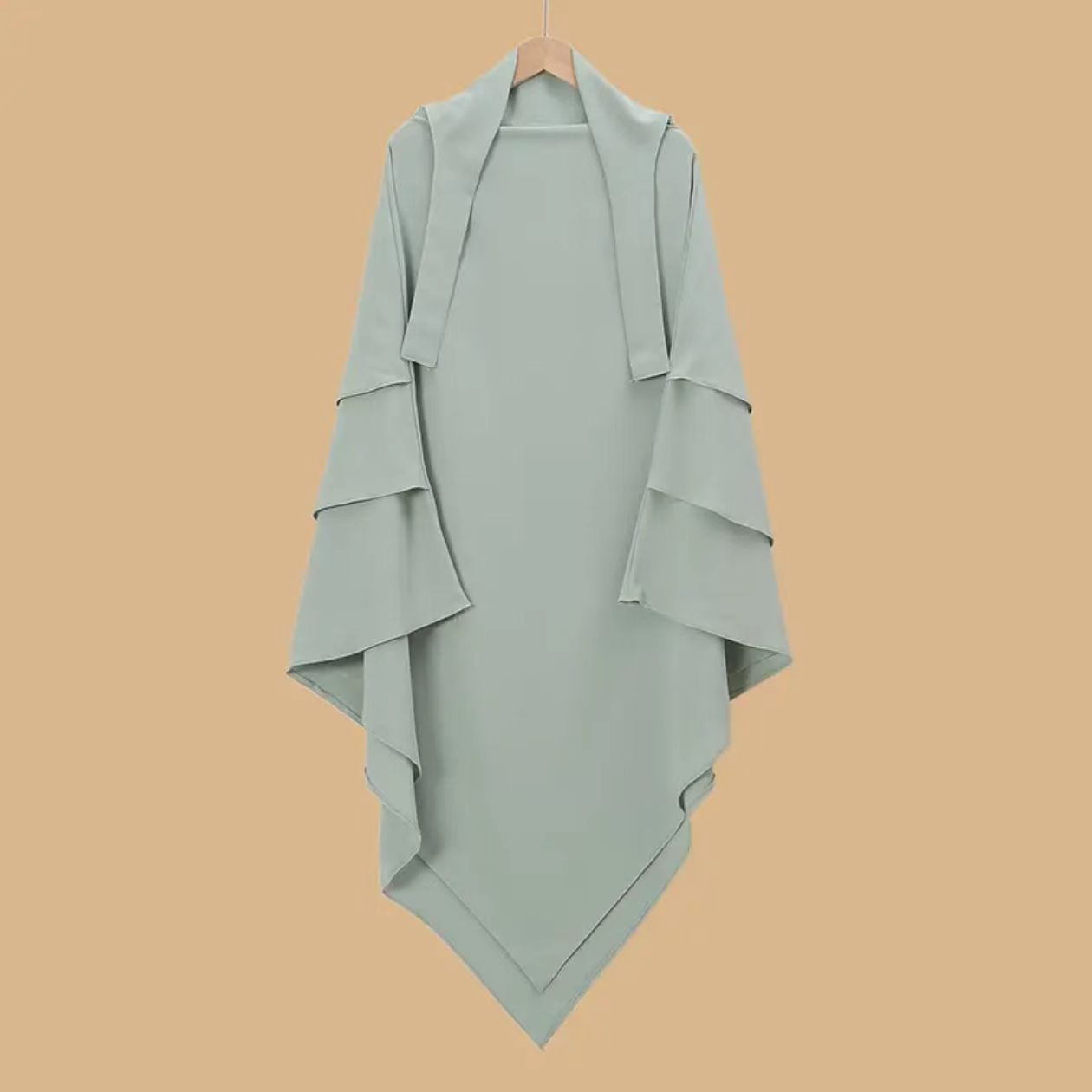 Extended And Widened Single-layer Ripped-edge Headscarf