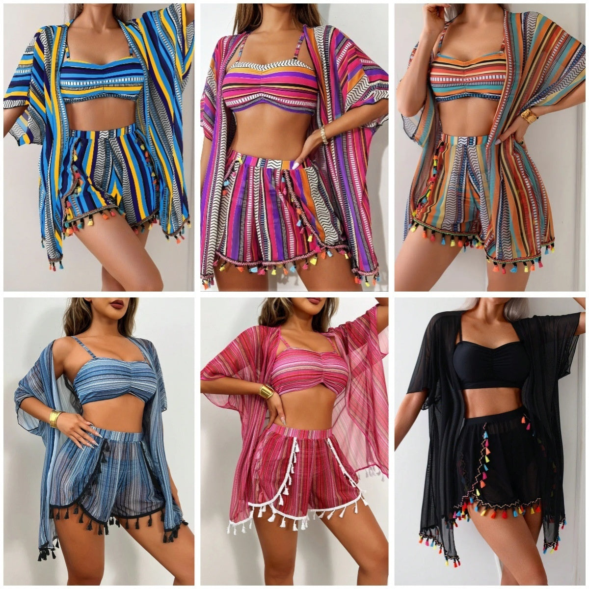 Sexy Tassel Bikini Swimsuit Set For European And American Styles