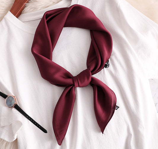 Women's Decorative Spring And Autumn All-match Solid Color Thin Silk Scarf