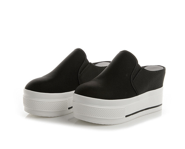 9.0cm Increased Casual Shoes Canvas Breathable Single Shoes
