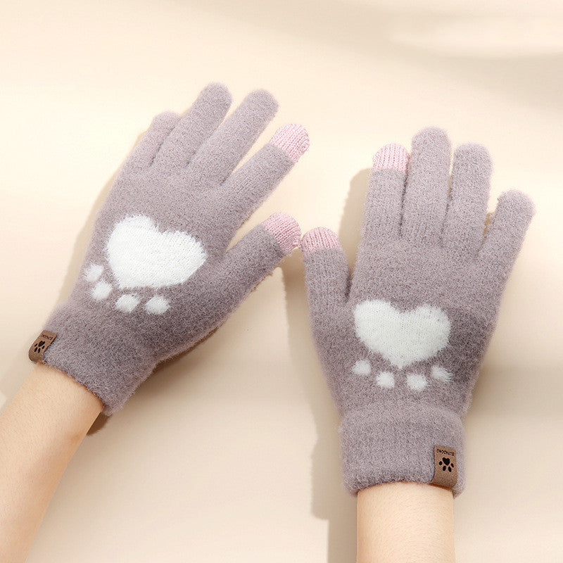 Touch Screen Cat Claw Warm Gloves