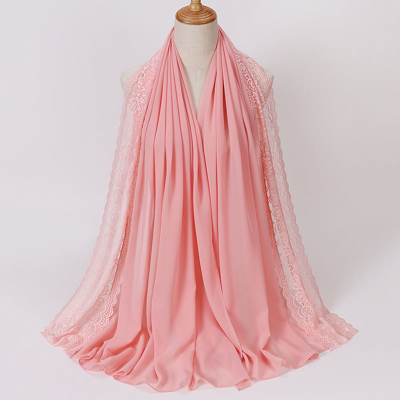 Pearl Chiffon Lace Women's Toe-covered Scarf