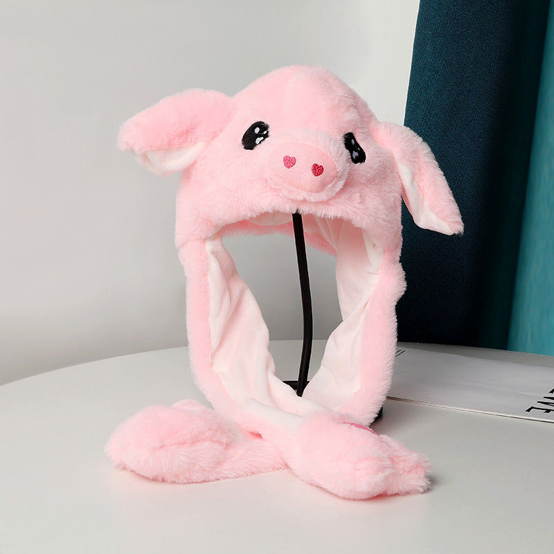Warm Plush Moving Ear Hat