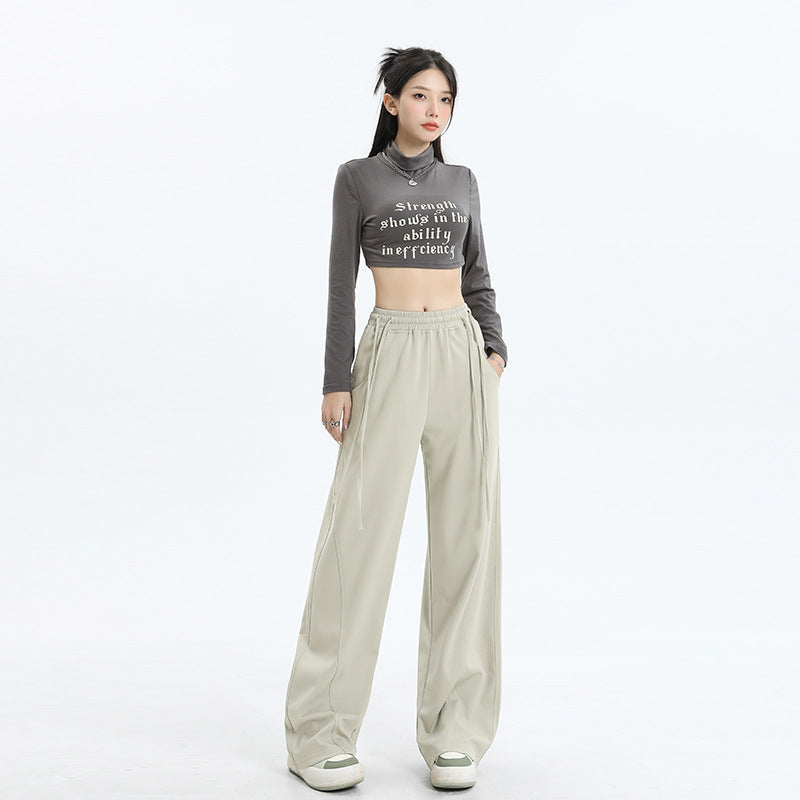 Waist Leisure Cargo Straight Wide Leg Track Sweatpants Jazz Dancing Pants