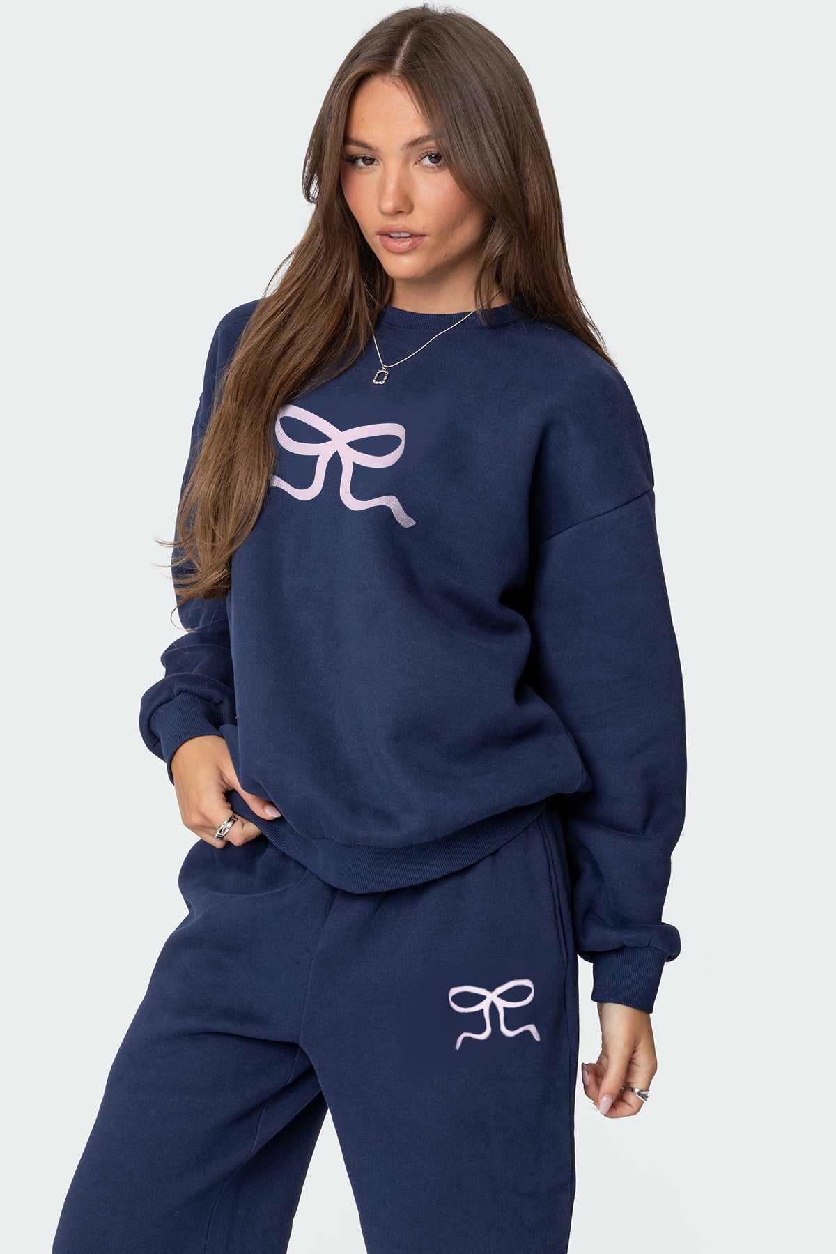 European And American Round Neck Long Sleeve Loose Thick Sweaters Women's Clothing