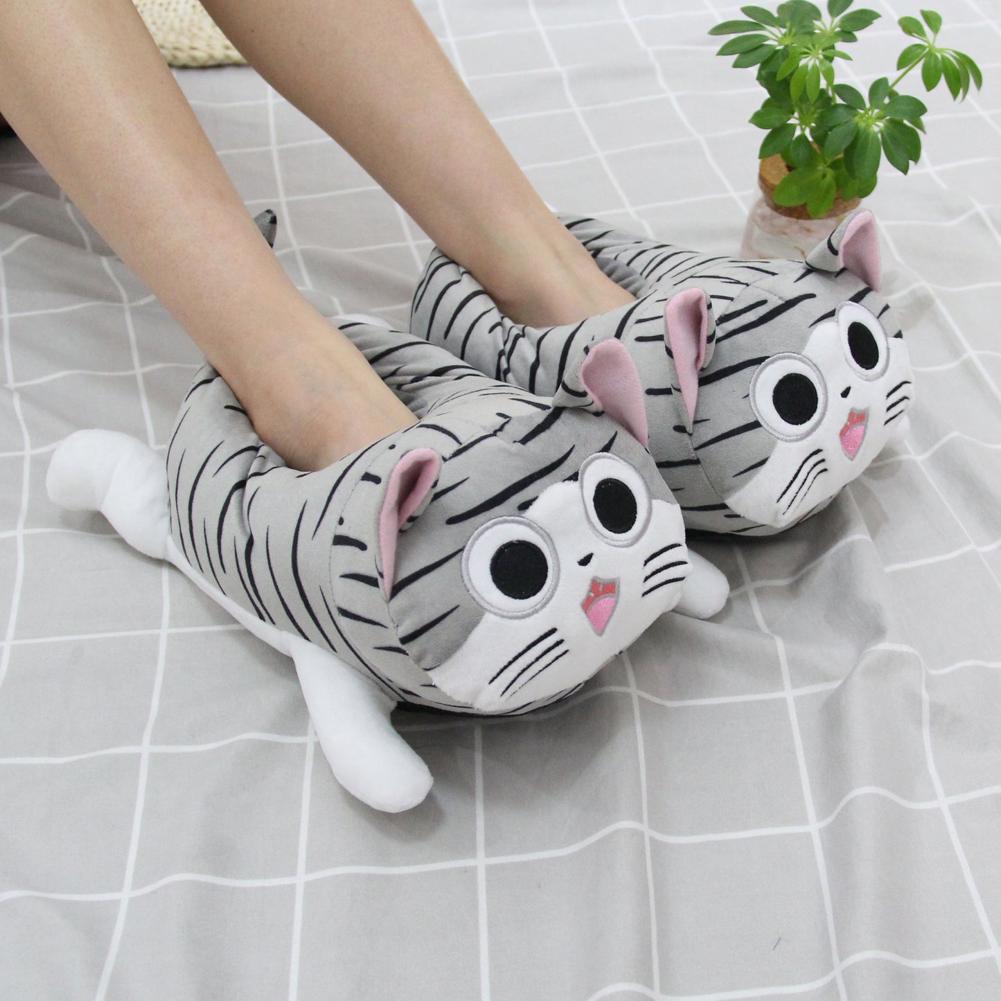 Home Slippers Warm Sweet Cat Plush Cartoon Cute