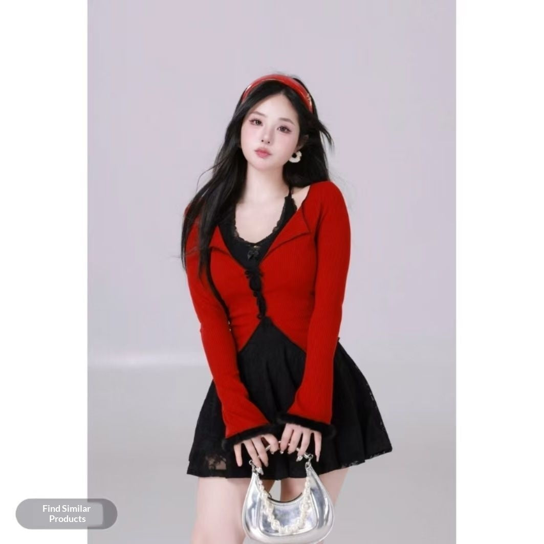 Plus-size French-style Seductive Lace Halter Dress For Women