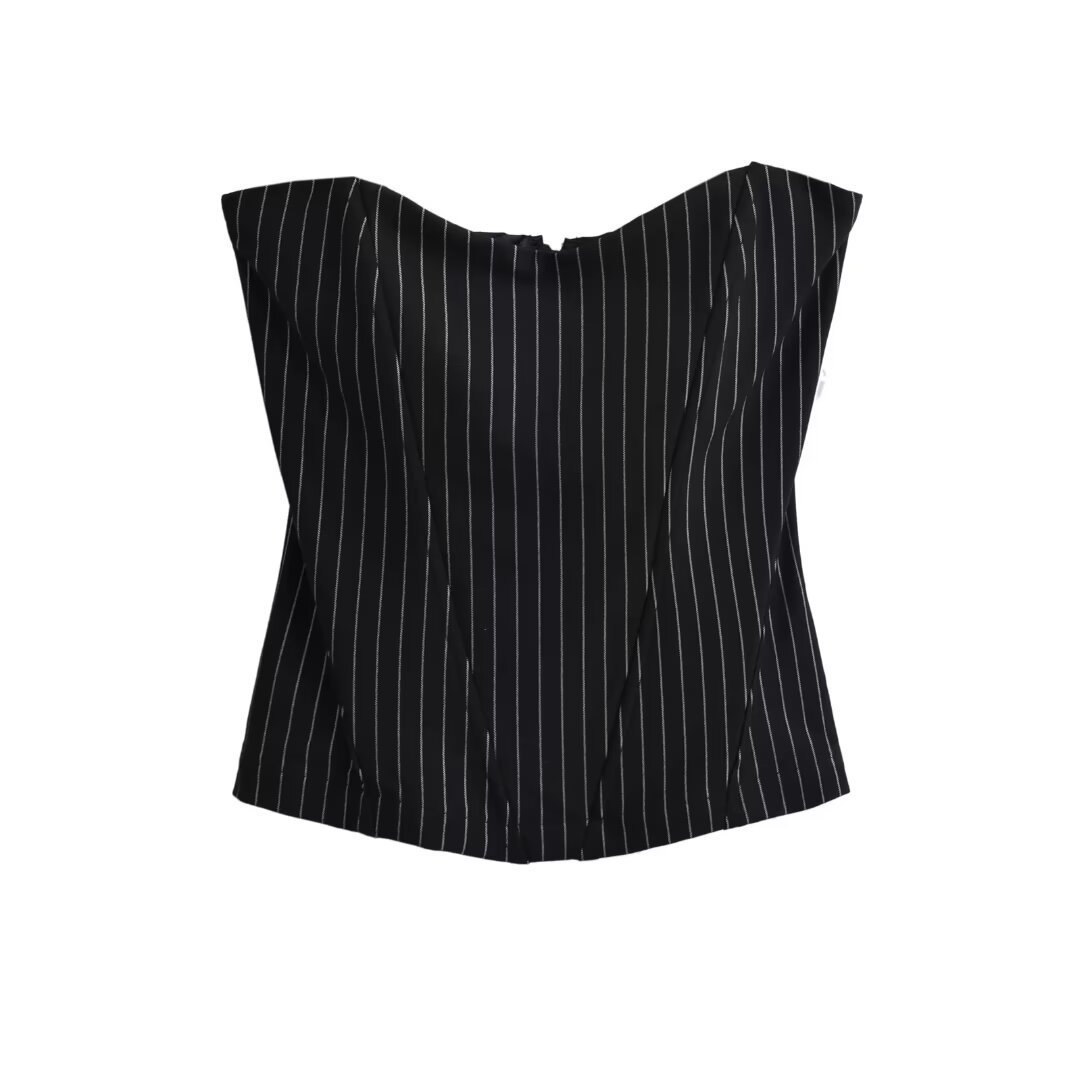 Sexy Fishbone Striped Waist Base All-matching Tube Top