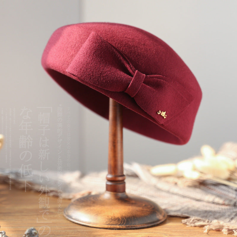Kvinders Baret i Uld i Koreansk Stil