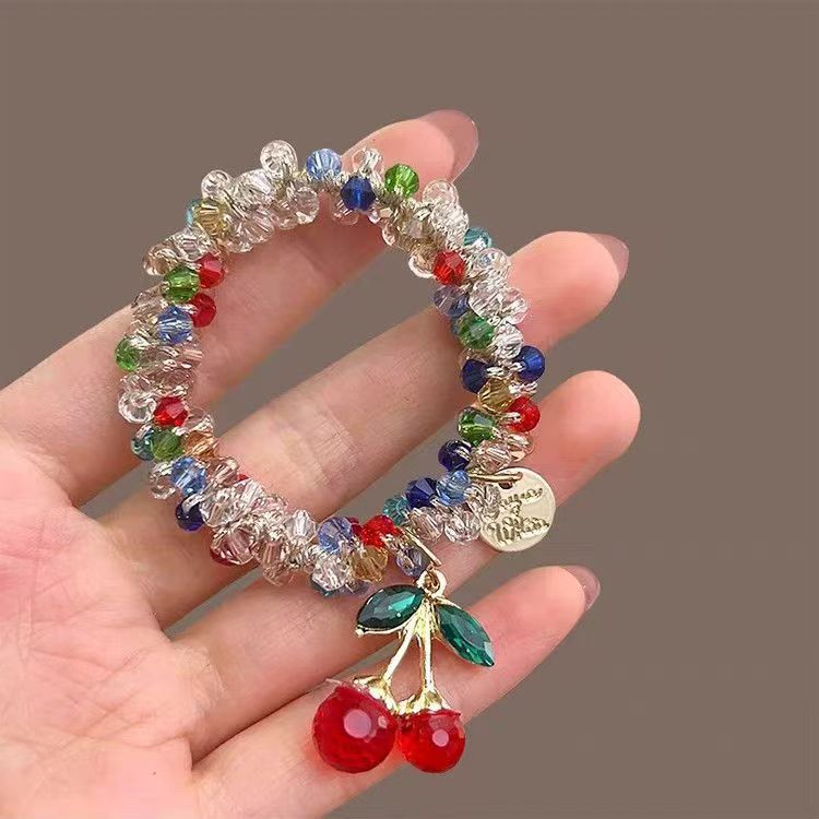 Sweet Cherry High Elastic Ponytail Hair Ring Bracelet Dual Purpose Hair Accessories