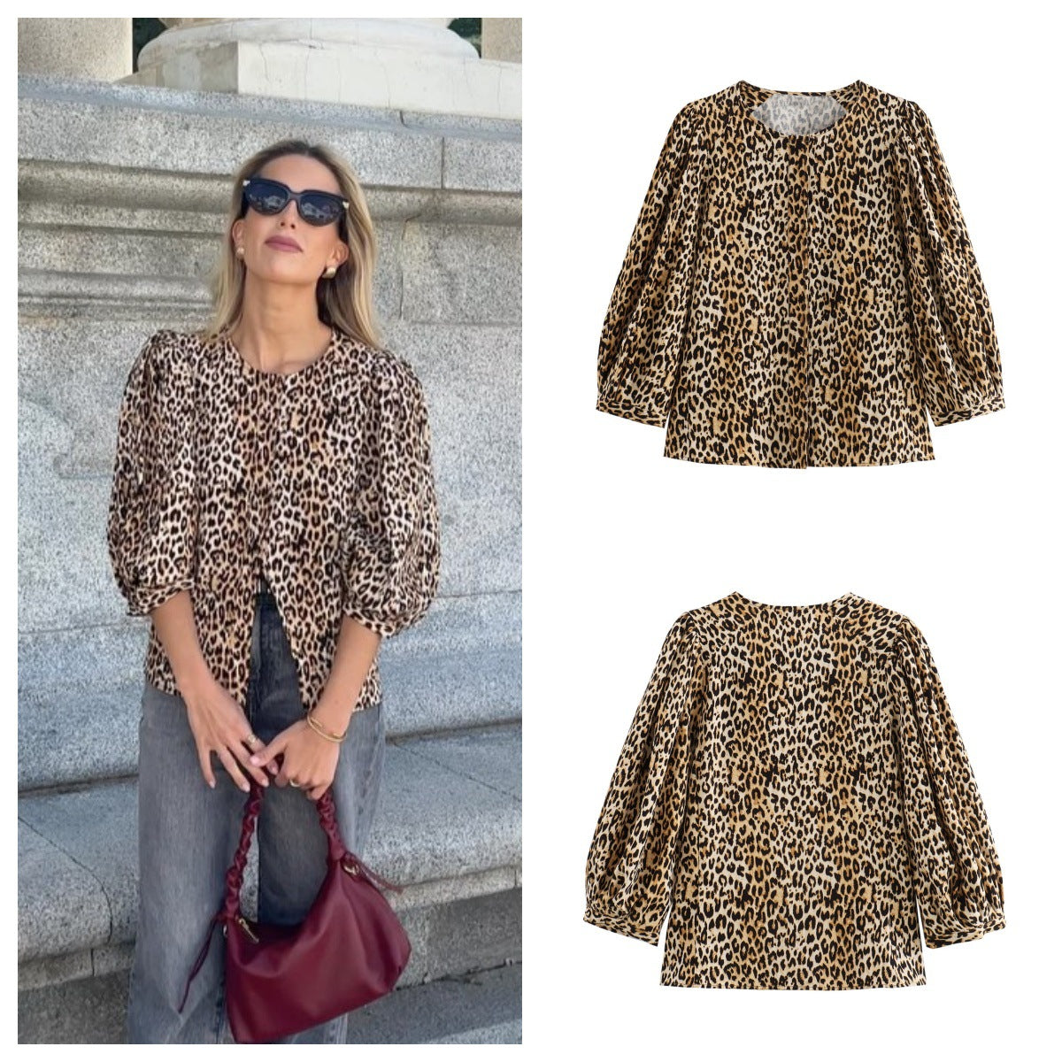 Crew Neck Casual Loose Printed Shirt