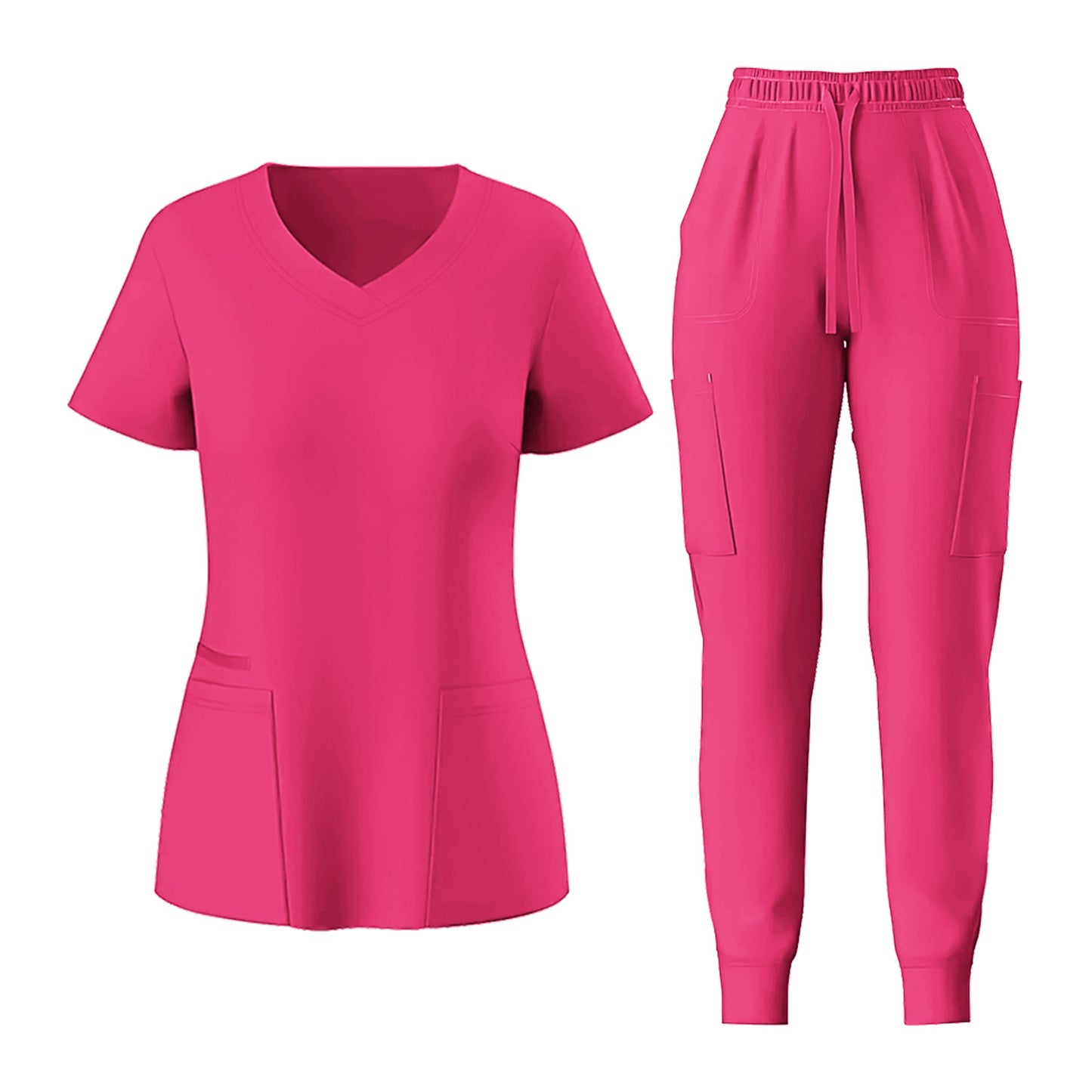 V-neck Fashionable Casual Medical Scrub Short-sleeve Suit