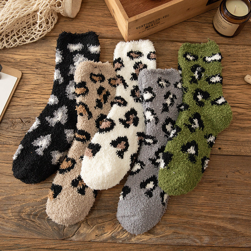 Women's Two Soft Coral Fleece Warm Boat Socks