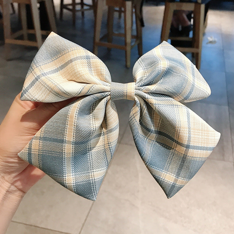 Girl's Plaid Bow Hairpin