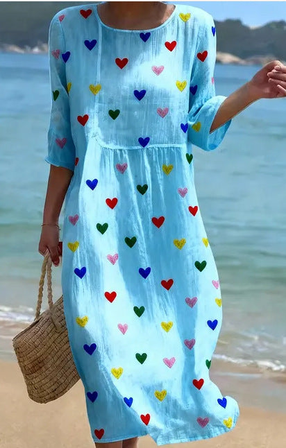 New Stylish Casual Striped V-Neck Elegant Dress