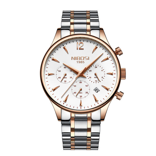 Quartz watch with stainless steel band