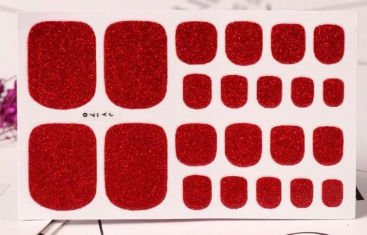 Nail Art Stickers Solid Color Green Onion Powder Foot Stickers 22