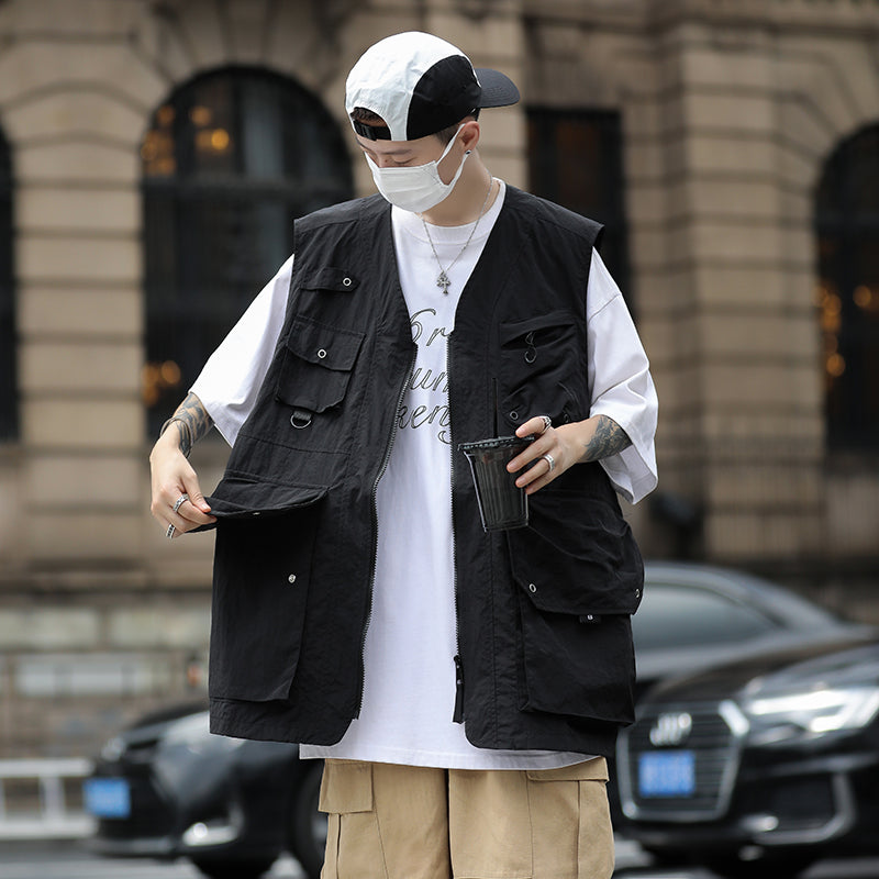 Japanese C Frock Vest Loose Multi-pocket