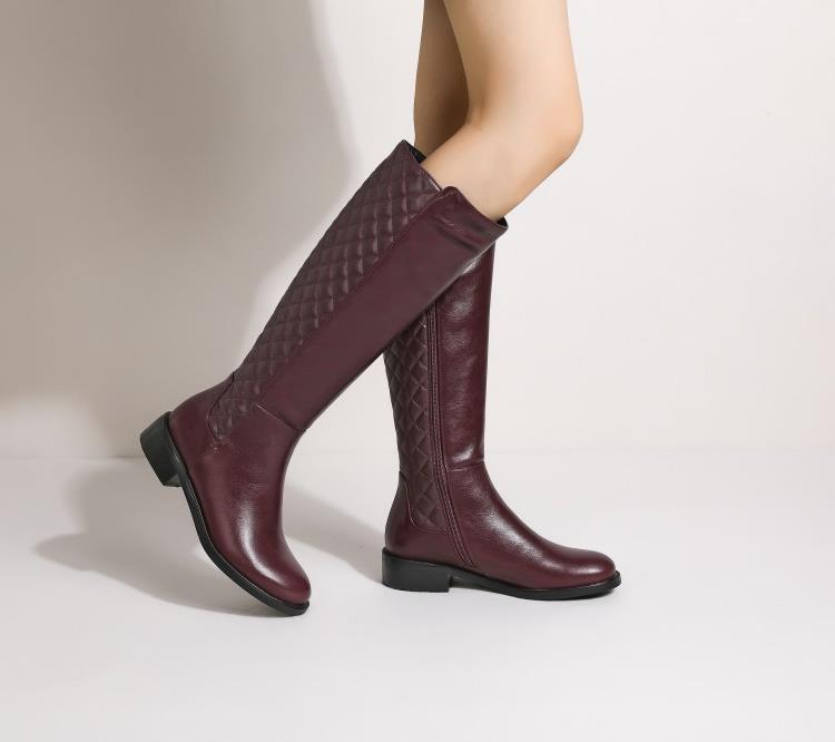Women's Plus Size 40-43 Color Matching But Knee Boots