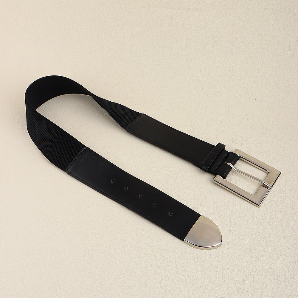 Black Belt Women's Elastic Elastic Needle Buckle Belt Fashion All-match Skirt Shirt Closed Waist Wide Waist Seal