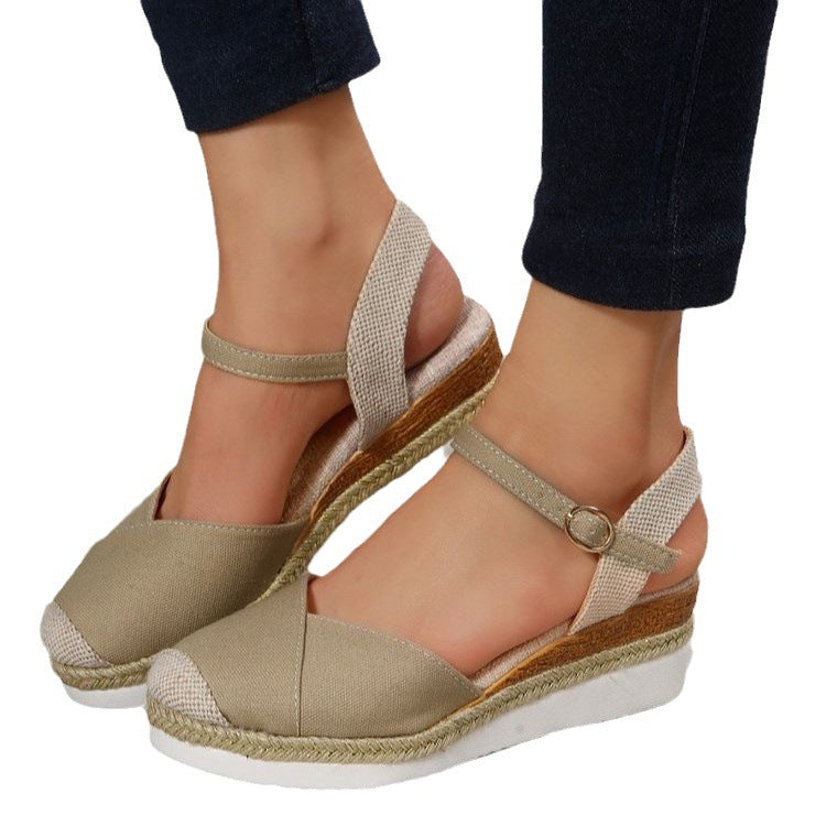 Dame Casual Kilehæle Sandaler med Lukket Tå og Ydre Spænde