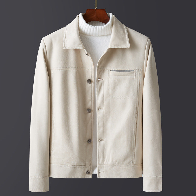 Men's Slim Lapel Casual Lamb Velvet Jacket
