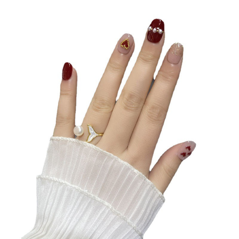 Hand-painted Armor Red Love Pearl