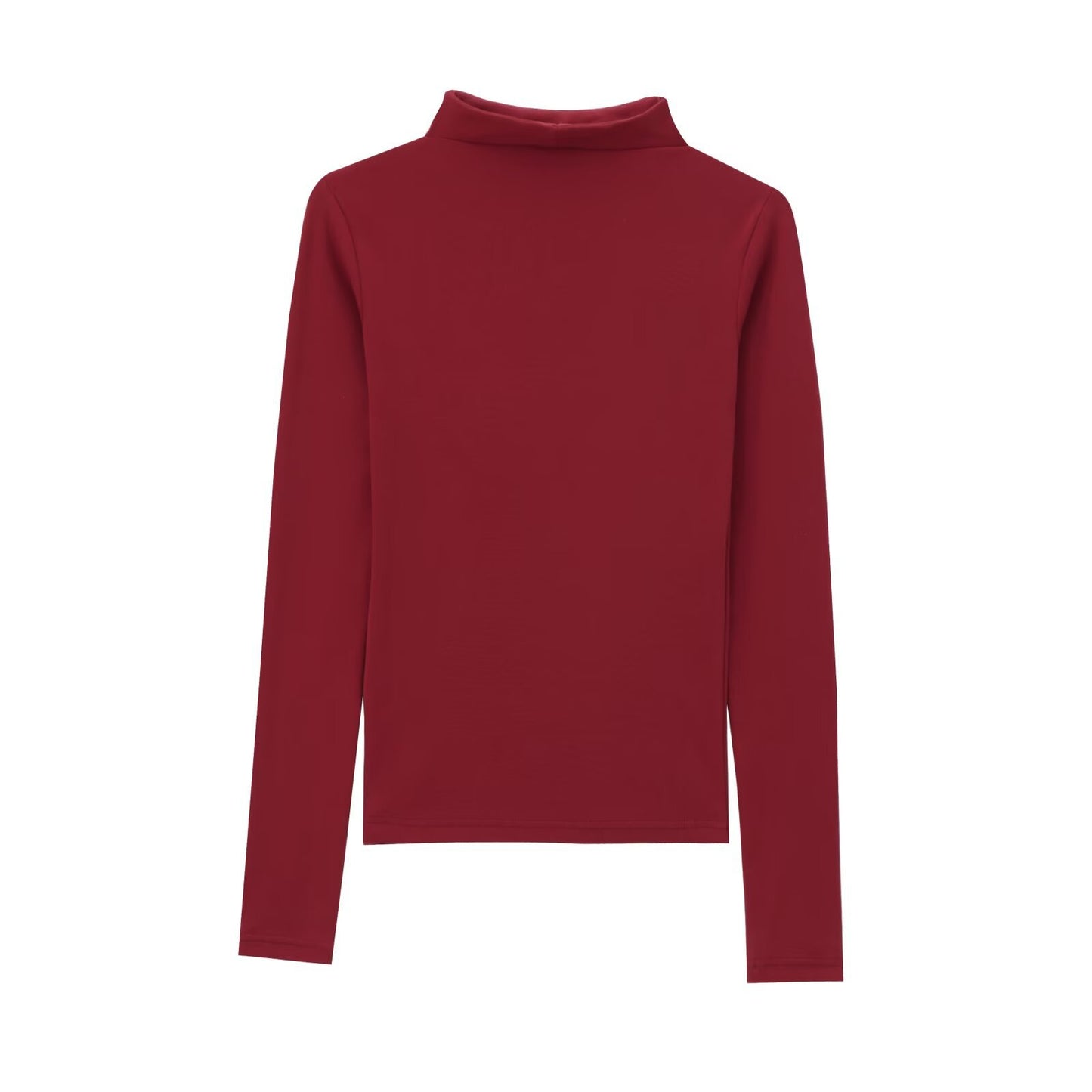 Nye efterårsdametøj mode alsidig simpel rullekrave T-shirt