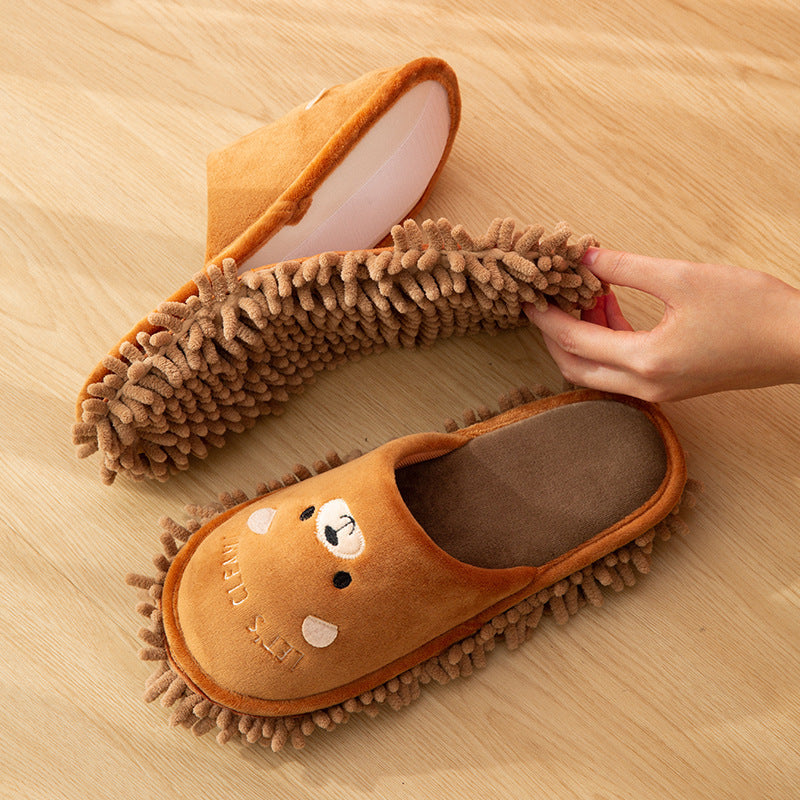 Detachable And Washable Four Seasons Home Mopping Slippers