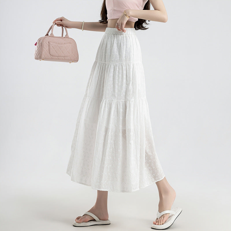 Line Mid-length Umbrella Skirt